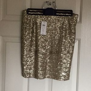 Cache gold sequin skirt.